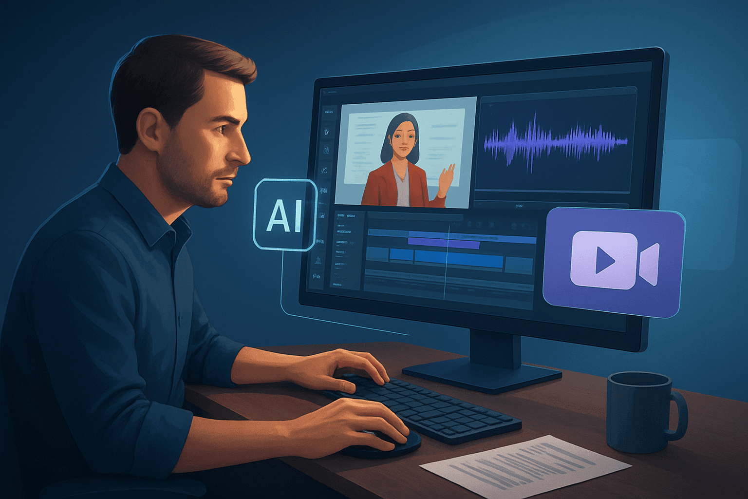 Hero image for AI Video Editor for Course Creators