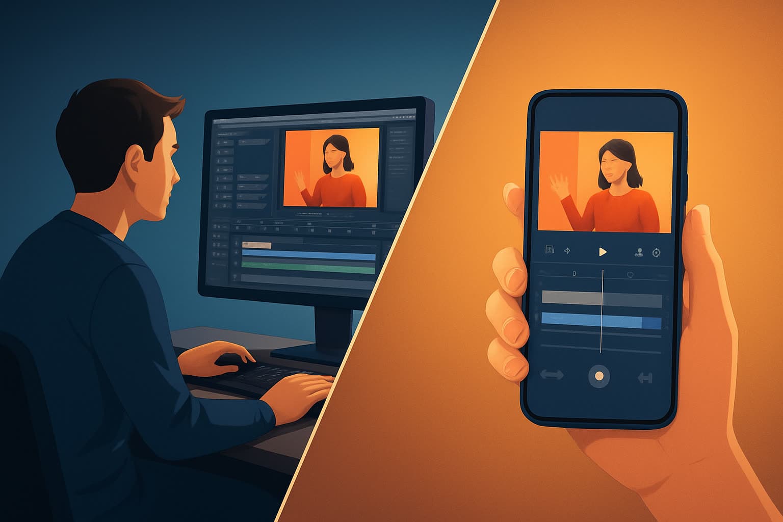 Hero image for AI Video Editor vs Mobile Apps